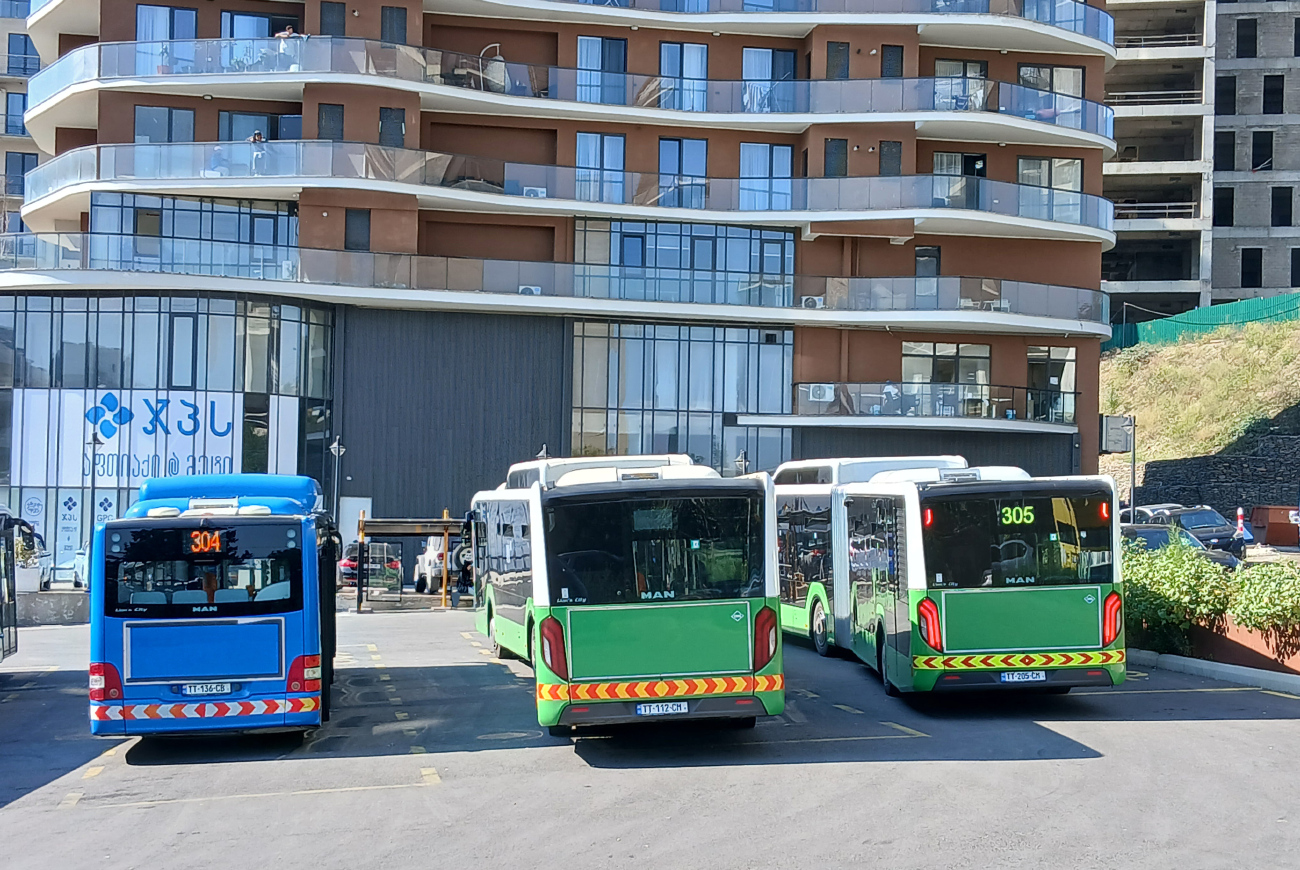 Tbilisi, MAN 18G Lion's City NG320 # TT-205-CM; Tbilisi, MAN 18G Lion's City NG320 # TT-112-CM; Tbilisi, MAN A21 Lion's City NL313 CNG # TT-136-CB